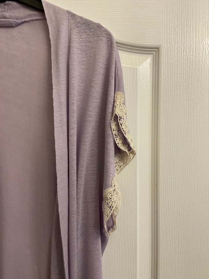 Oysho Uzun Mor Kadın Sabahlık - Görsel 2
