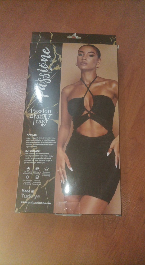 fantazi gecelik siyah simli - Görsel 2