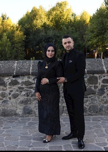 Siyah Yılan Desenli Uzun Kol Abiye Elbise - Görsel 3