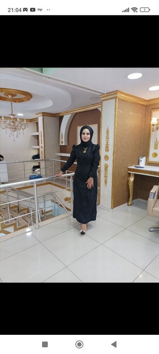 Siyah Yılan Desenli Uzun Kol Abiye Elbise - Görsel 2