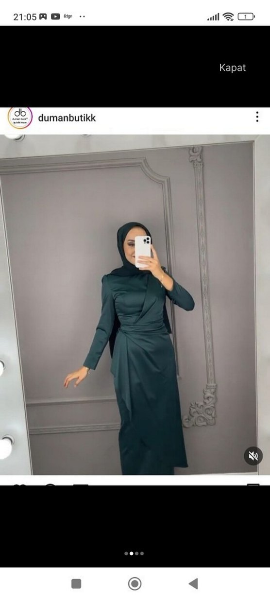 Siyah Drapeli Uzun Abiye Elbise - Görsel 2