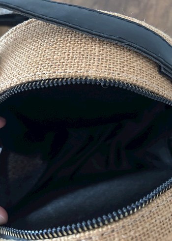 Zincir Detaylı Bej Nakışlı Kadın Çanta Hasır - Görsel 2