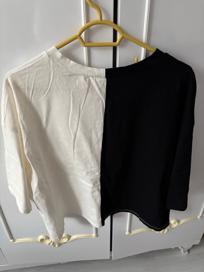 Siyah Beyaz Uzun Kollu Crop Top LCW - Görsel 3