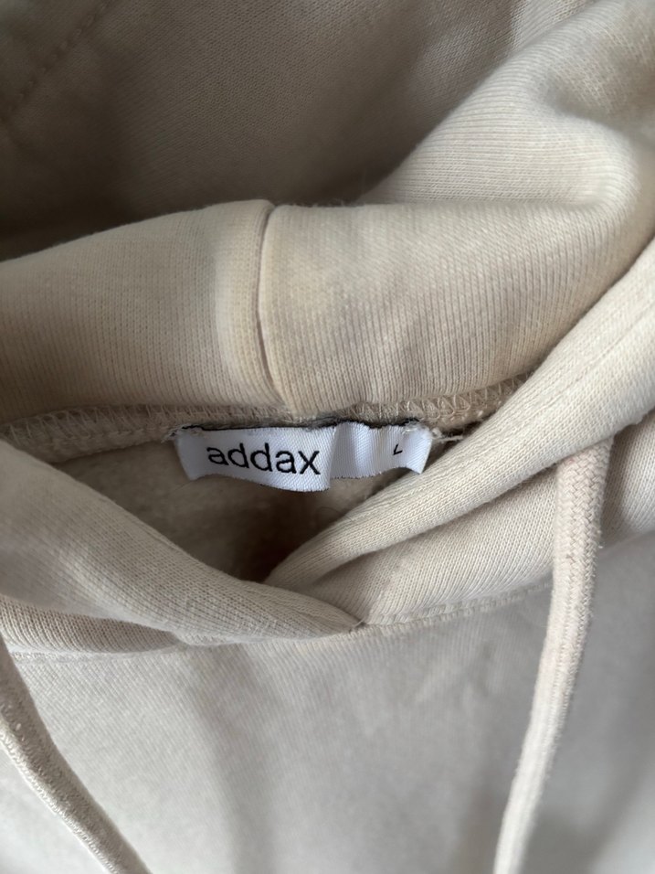 Unisex Bej Kapüşonlu Oversize Sweatshirt Addax - Görsel 2
