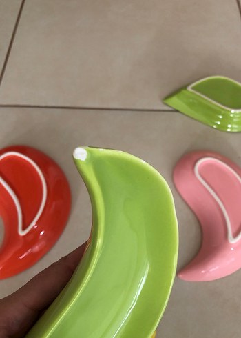 Beden çeşitli Renk Renkli Yaprak ve Damla Şekilli Tabak Seti