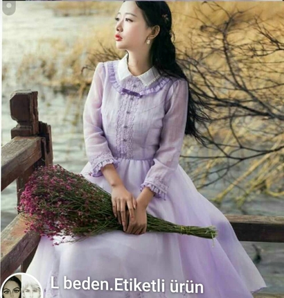 Lavanta renkli elbise