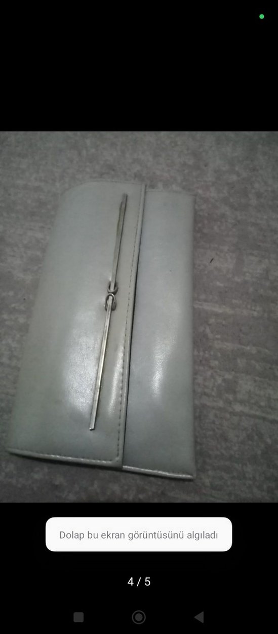 Gri Deri Modern Klasik Kadın Portföy Çanta - Görsel 3