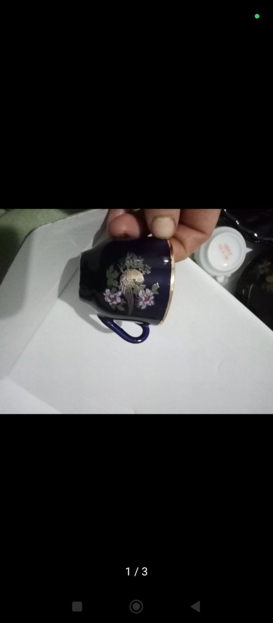 2adet Mor Çiçekli Porselen Fincan - Görsel 3