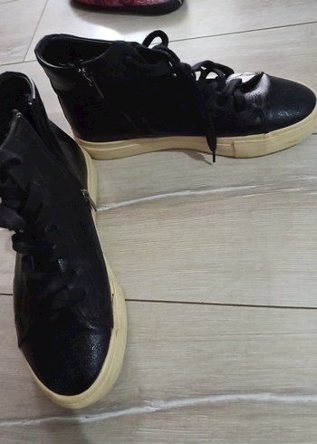 Erkek Siyah Bağcıklı Günlük Spor Ayakkabı - Görsel 3