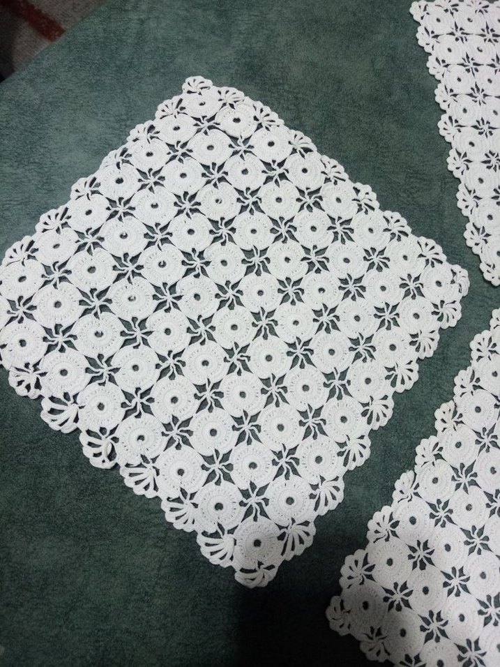 El İşi Dantel 3'lü Beyaz Peçete Seti - Görsel 2