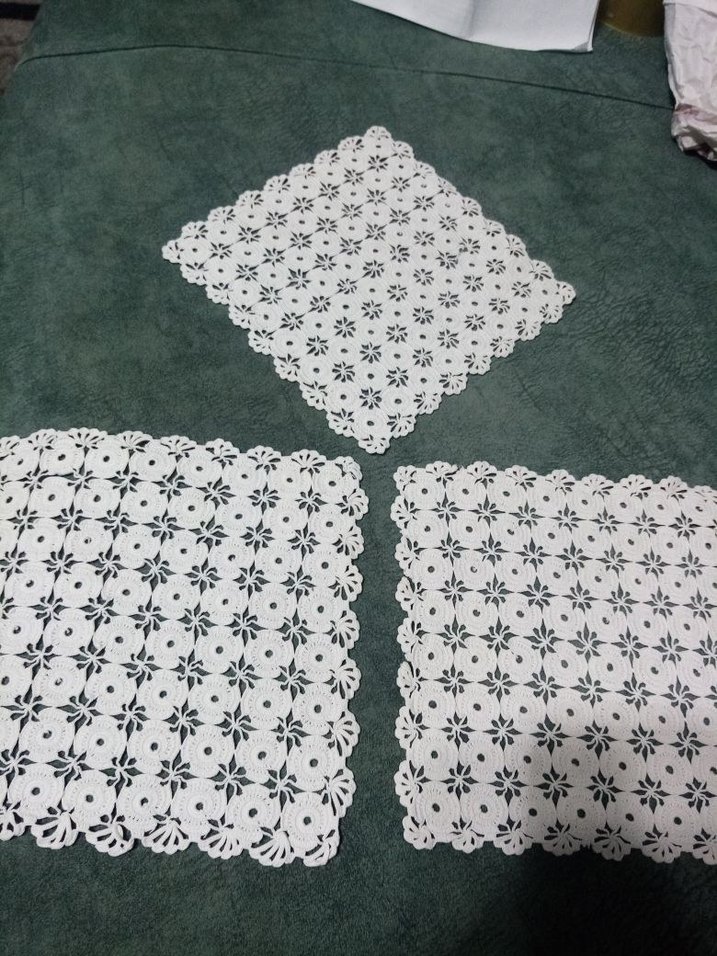 El İşi Dantel 3'lü Beyaz Peçete Seti - Görsel 3
