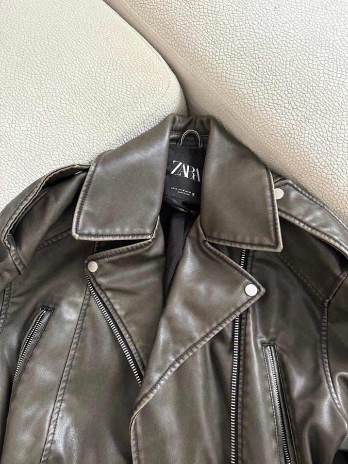 Kahverengi Deri Ceket - Görsel 2