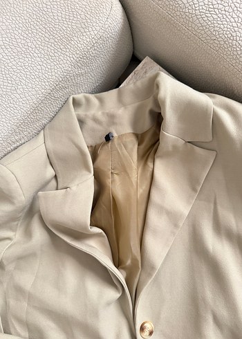 Bej Kumaşlı Kadın Blazer Ceket - Görsel 2