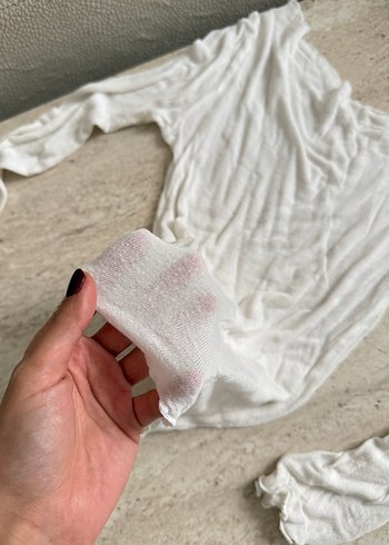 Beyaz transparan Kadın bluz - Görsel 2