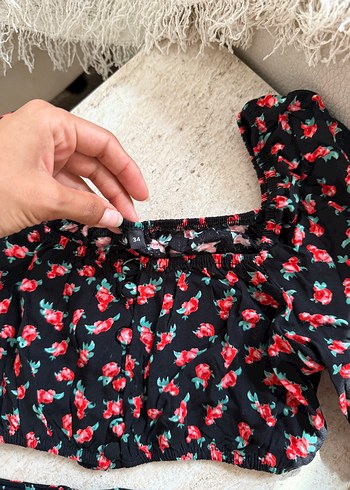 s Beden çeşitli Renk Çiçek Desenli Bluz etek takım