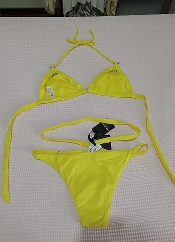 Penti Penti sarı dekolteli üçgen bikini takımı 