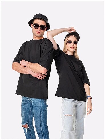 s Beden siyah Renk Oversize siyah tişört unisex