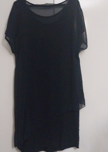 Siyah Uzun Kollu Dökümlü Kadın Abiye Elbise - Görsel 3