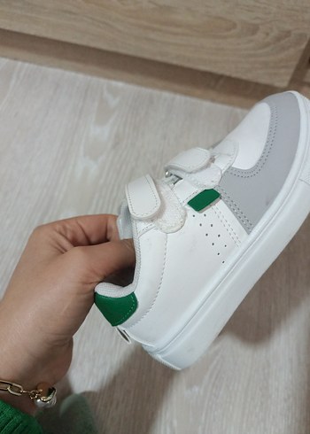 Erkek Çocuk Beyaz Gri Cırt Cırtlı Spor Ayakkabı - Görsel 3