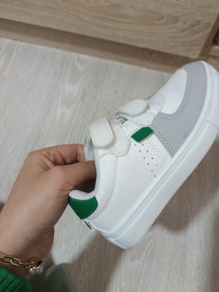 Erkek Çocuk Beyaz Gri Cırt Cırtlı Spor Ayakkabı - Görsel 3