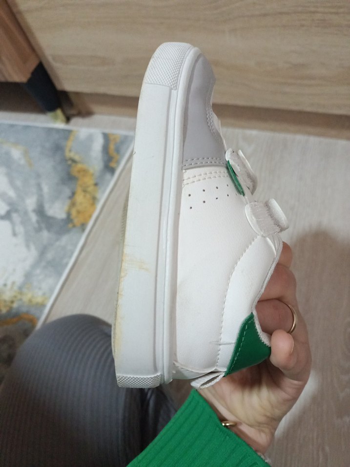 Erkek Çocuk Beyaz Gri Cırt Cırtlı Spor Ayakkabı - Görsel 4