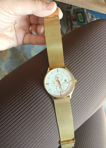 Altın Renk Zincir Detaylı Kadın Saati - Görsel 5