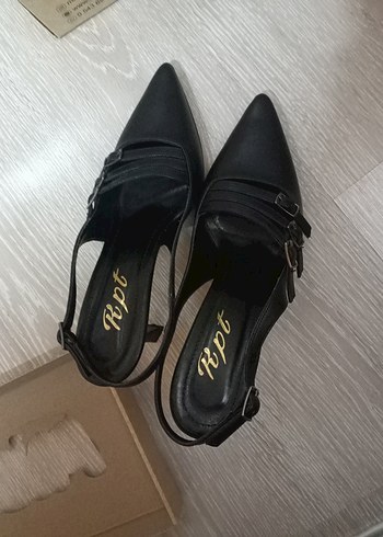Klasik Siyah Stiletto Topuklu Kadın Ayakkabı - Görsel 3
