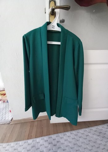 Drapeli Yeşil Kadın Blazer Ceket - Görsel 2