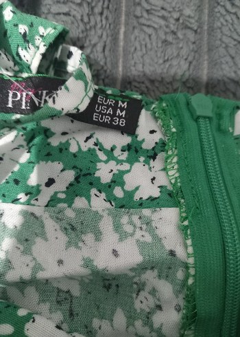 Yeşil Çiçek Desenli Mini Elbise - Görsel 2