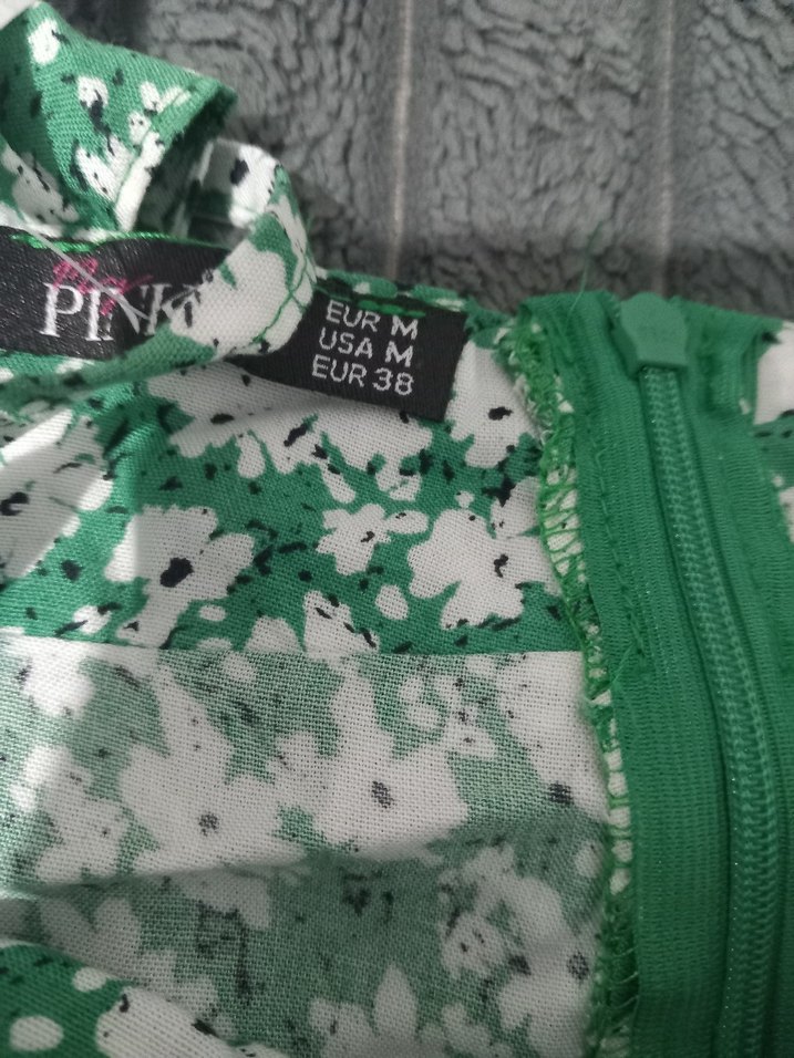 Yeşil Çiçek Desenli Mini Elbise - Görsel 2