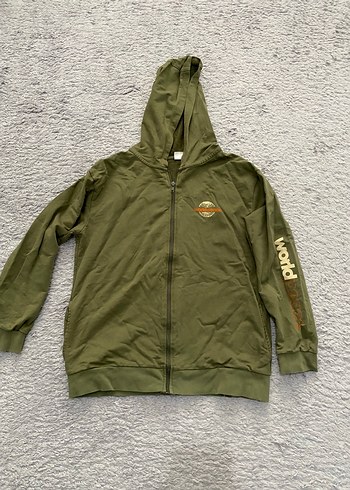 LC Waikiki Kapüşonlu Fermuarlı Erkek Çocuk Yeşil Ceket
