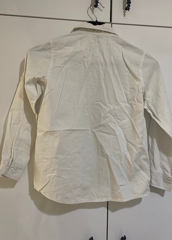 Erkek Çocuk Beyaz Pamuklu Gömlek - Görsel 3