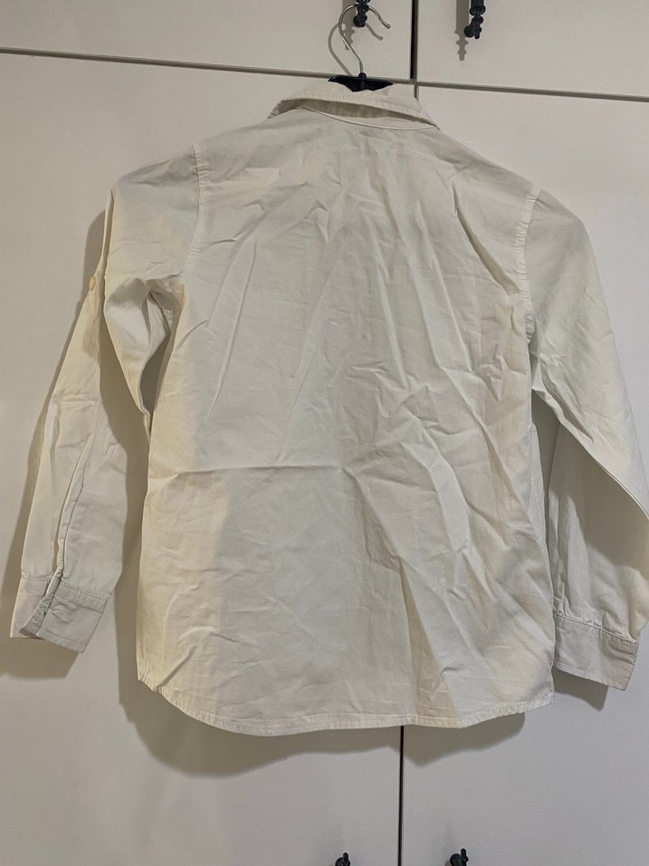 Erkek Çocuk Beyaz Pamuklu Gömlek - Görsel 3