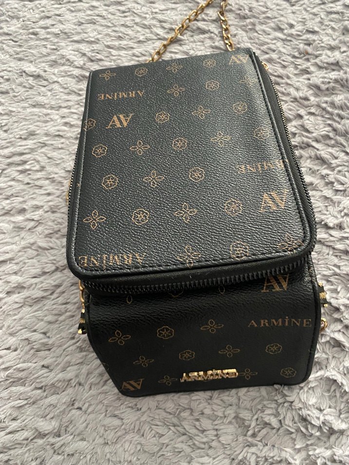 Zincir Detaylı Kahverengi Deri Kadın Çanta - Görsel 4