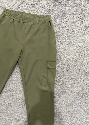 Kadın Haki Rahat Kesim Kargo Pantolon - Görsel 2