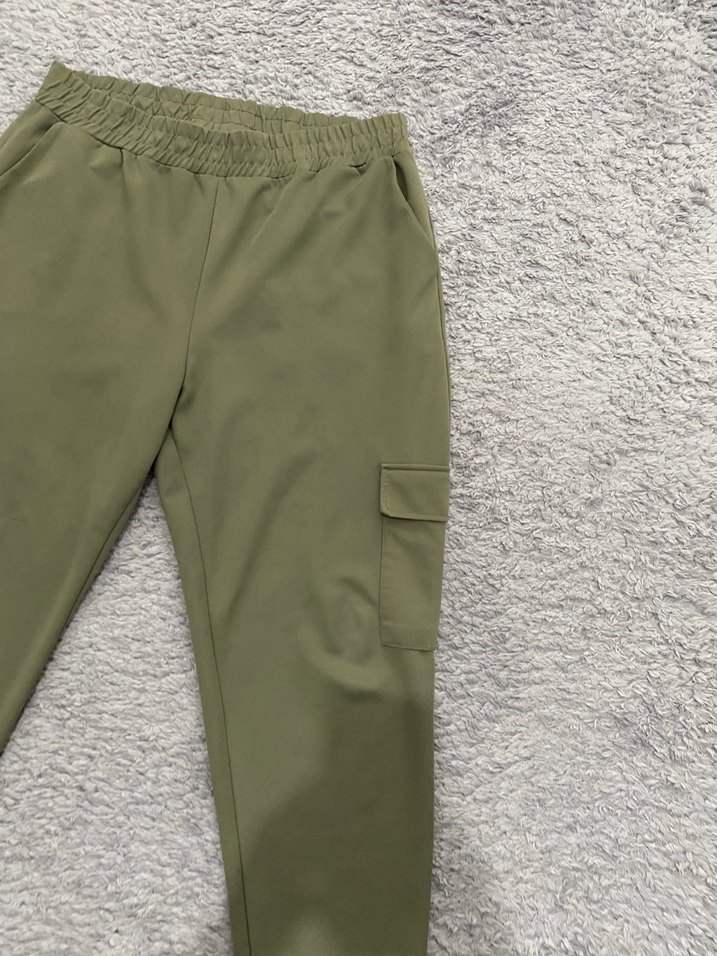 Kadın Haki Rahat Kesim Kargo Pantolon - Görsel 2