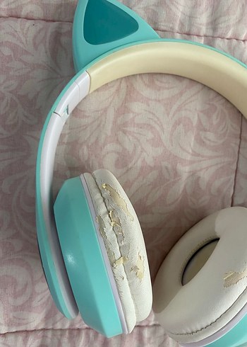 Turkuaz Kedi Kulaklı Pastel Kulaklık - Görsel 2