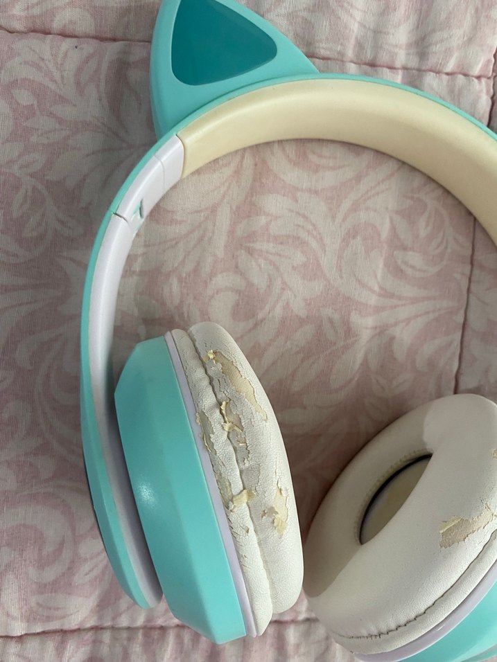 Turkuaz Kedi Kulaklı Pastel Kulaklık - Görsel 2