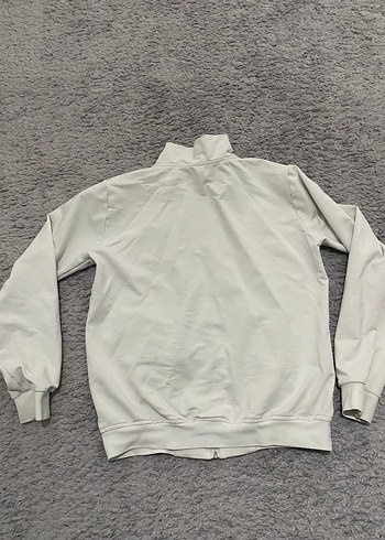 Beyaz Erkek Çocuk Fermuarlı İnce Ceket - Görsel 6