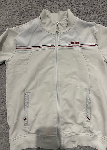Beyaz Erkek Çocuk Fermuarlı İnce Ceket - Görsel 2