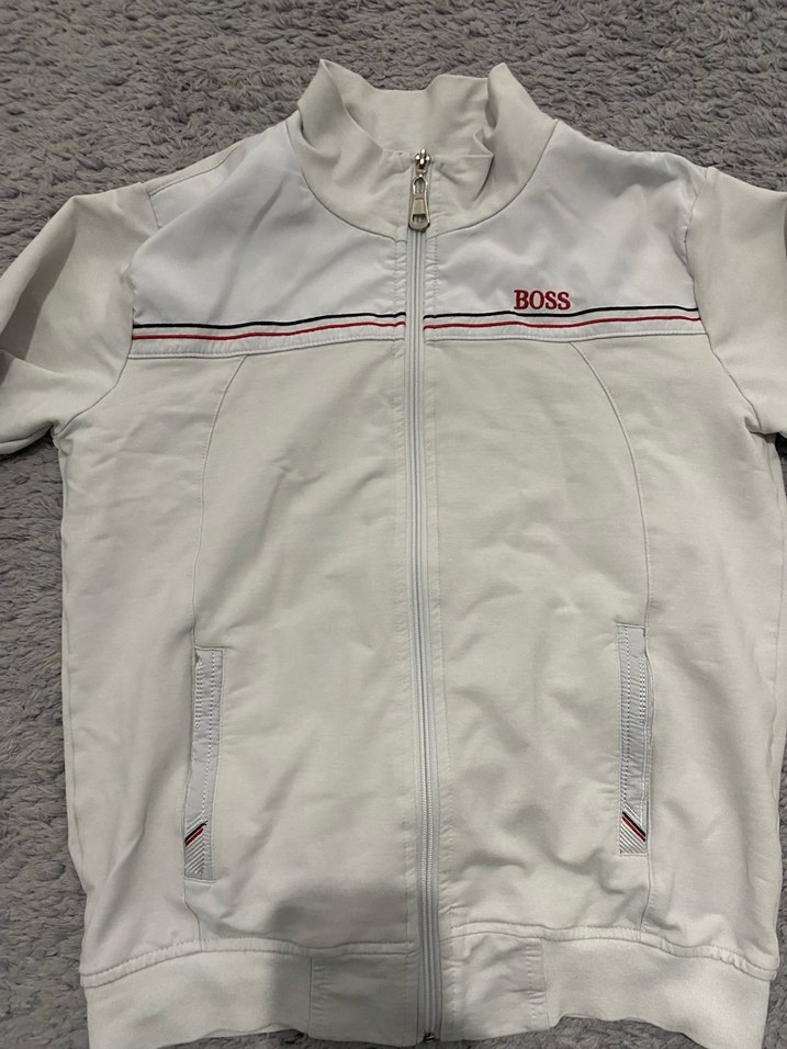 Beyaz Erkek Çocuk Fermuarlı İnce Ceket - Görsel 2