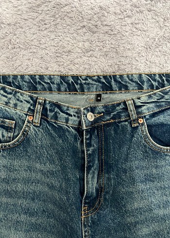 Gri Batik Desenli Salaş Midi Kot Pantolon - Görsel 3