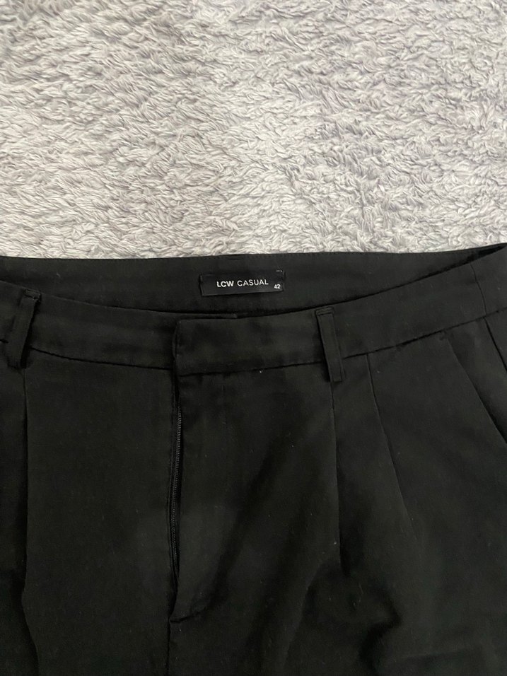 Siyah Pamuk Kadın Kumaş Pantolon - Görsel 3