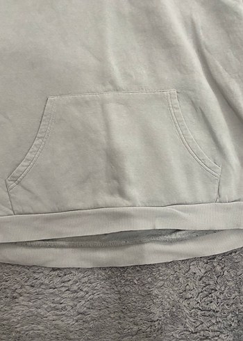 Gri Kapüşonlu Kadın Sweatshirt - Görsel 3