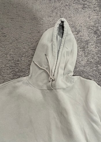 Gri Kapüşonlu Kadın Sweatshirt - Görsel 2