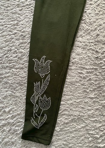 Kadın Yeşil Payetli Rahat Kesim Tayt - Görsel 2