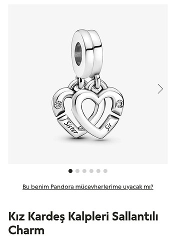 Kız Kardeş Kalpleri Sallantılı Charm