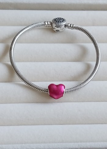 Metalik Pembe Kalp Charm - Görsel 5