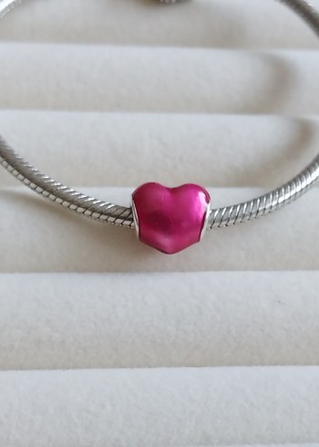 Metalik Pembe Kalp Charm - Görsel 4