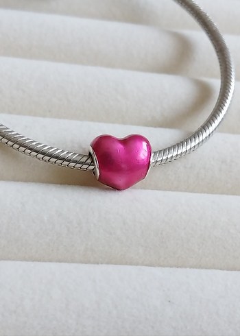 Metalik Pembe Kalp Charm - Görsel 2